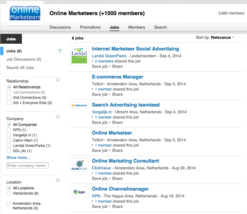 Groepen LinkedIn