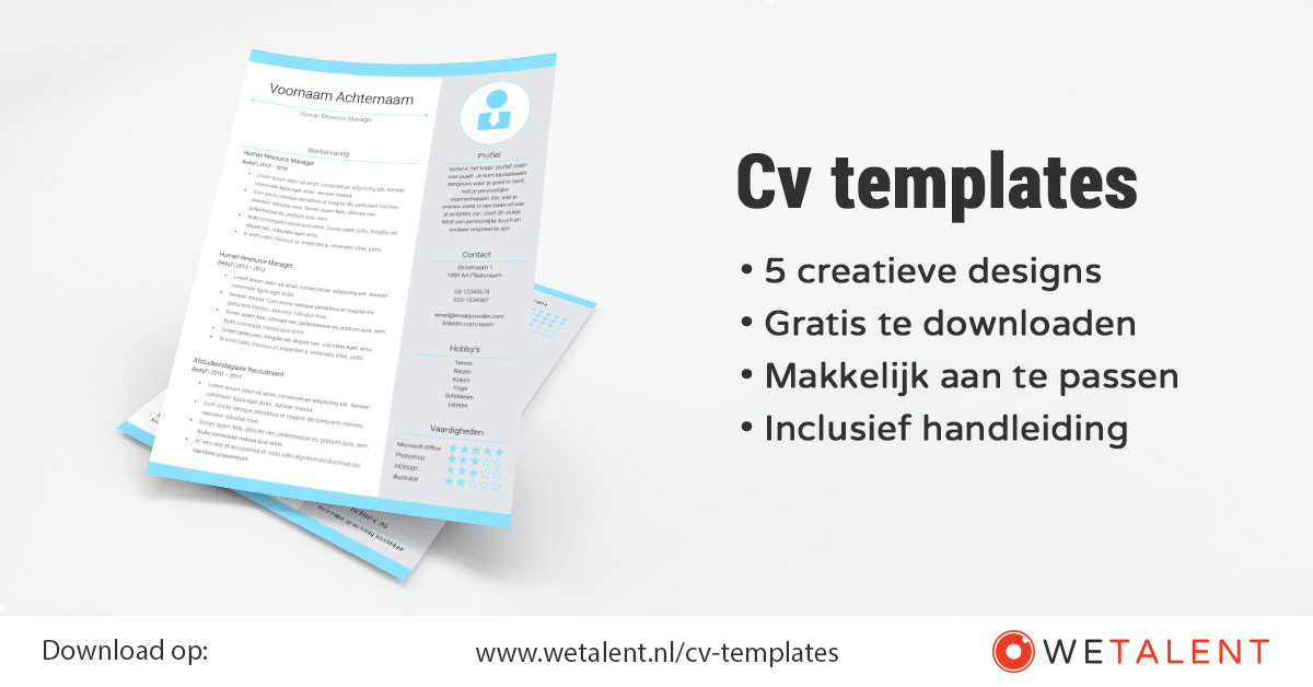 Verrassend Gratis) cv templates - Makkelijk aan te passen in Word - WETALENT ZS-33