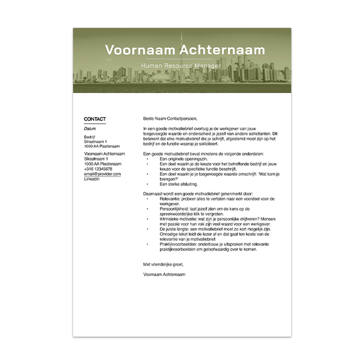 Afbeelding Afbeelding Premium cv template Toronto