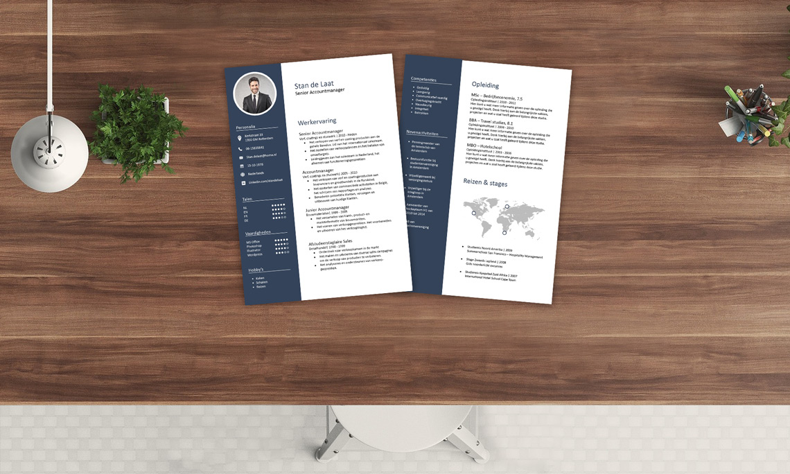 Voorbeeld accountmanager cv template word en photoshop