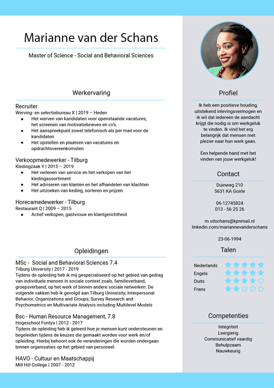 totaal Verzoekschrift een paar Cv maken als starter? voorbeeld & tips | WETALENT