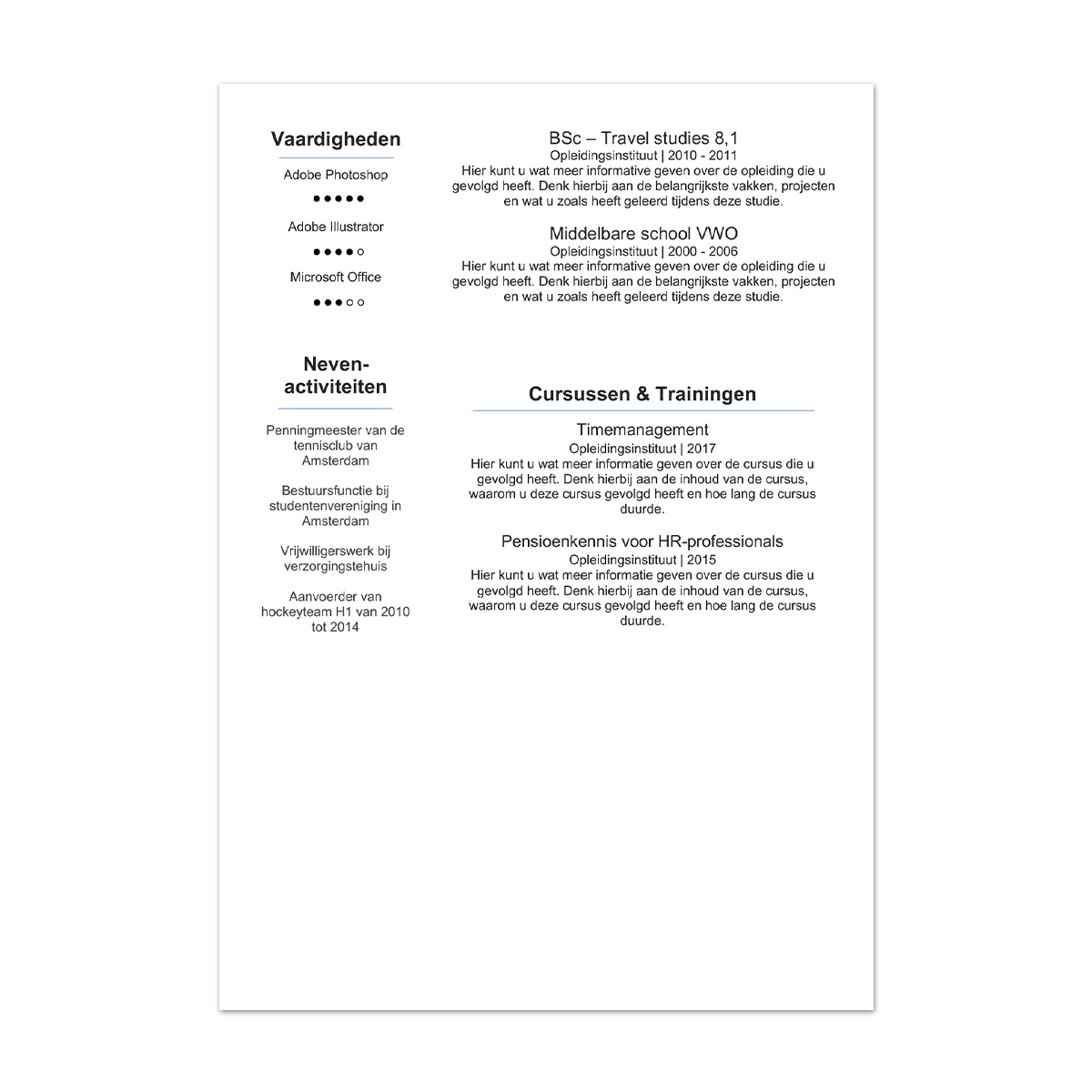 Afbeelding Afbeelding Gratis cv template Dublin
